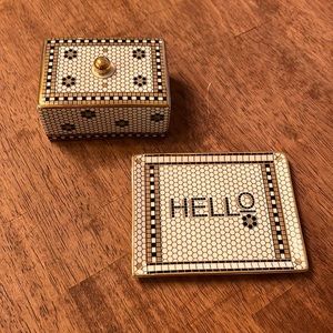 NWT Anthropologie bistro tile butter dish